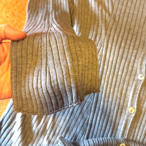 Mame Kurogouchi and Uniqlo collab 3D knit ribbed long cardigan NWT - Picture 5 of 12